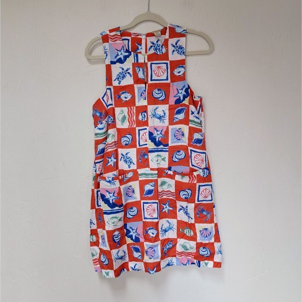 Magaschoni Dress 100% Linen Size S Beach Vacation Mini NWT